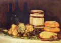 Nature morte avec des pains de bouteilles de fruits Francisco de Goya